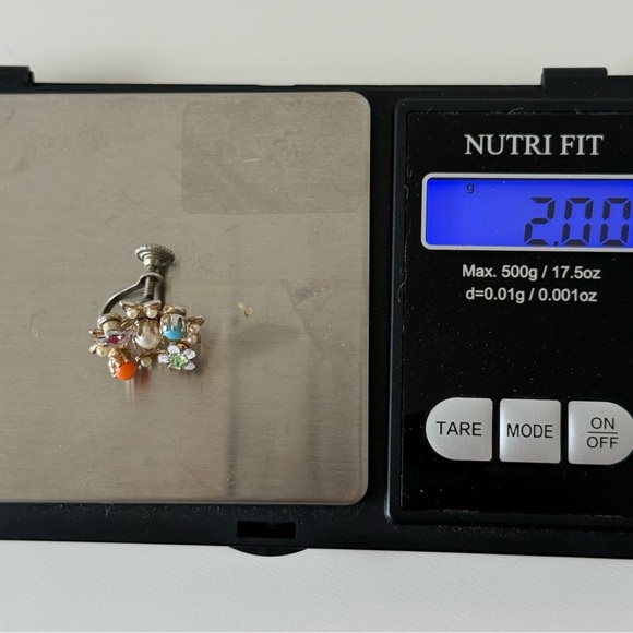 Vintage 1960s Floral Wreath Brooch & Earrings Set-Multi-Color Enamel/Faux Pearl - Picture 16 of 16